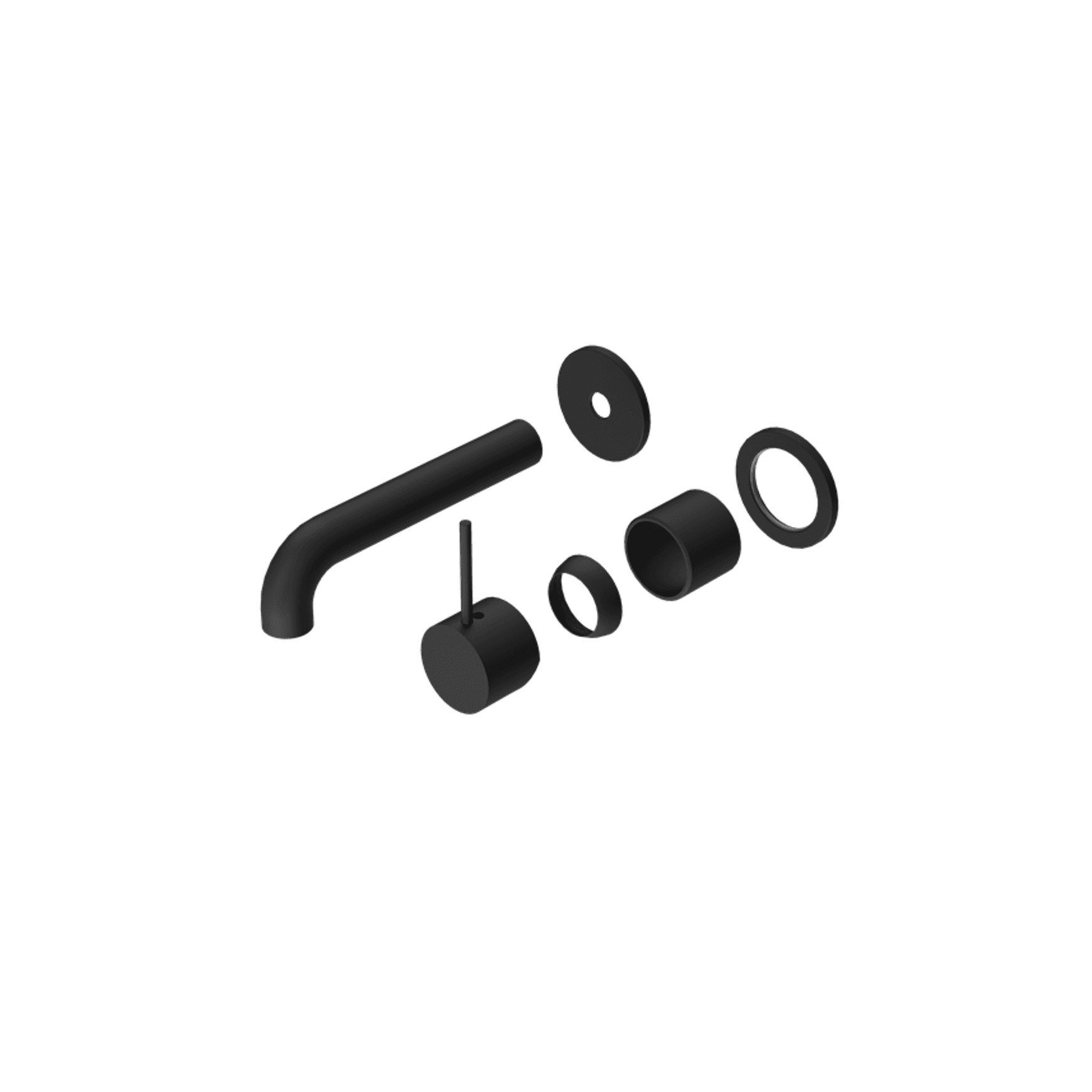 Mecca Wall Basin/Bath Mixer Separate Back Plate Handle Up 160mm Trim Kits Only Matte Black