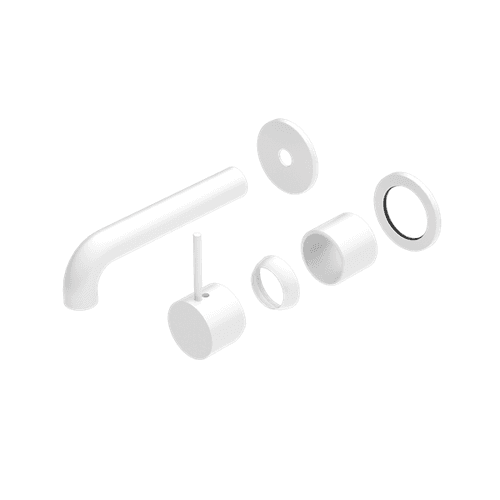 Mecca Wall Basin/Bath Mixer Separate Back Plate Handle Up 230mm Trim Kits Only Matte White