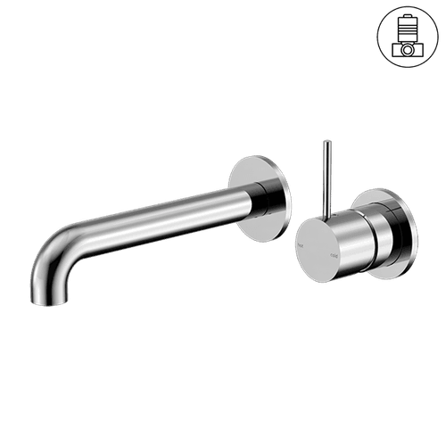 Mecca Wall Basin/Bath Mixer Separate Back Plate Handle Up 230mm Chrome