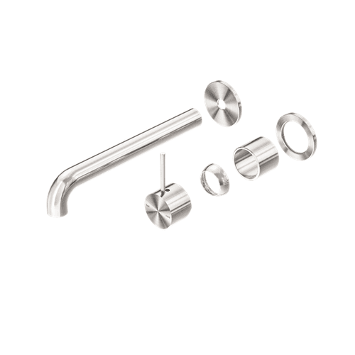 Mecca Wall Basin/Bath Mixer Separate Back Plate Handle Up 120mm Trim Kits Only Brushed Nickel