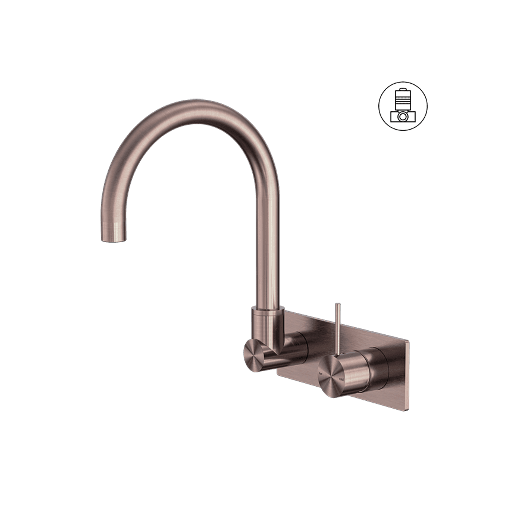 Mecca Wall Basin/Bath Mixer Swivel Spout Handle Up Brushed Bronze