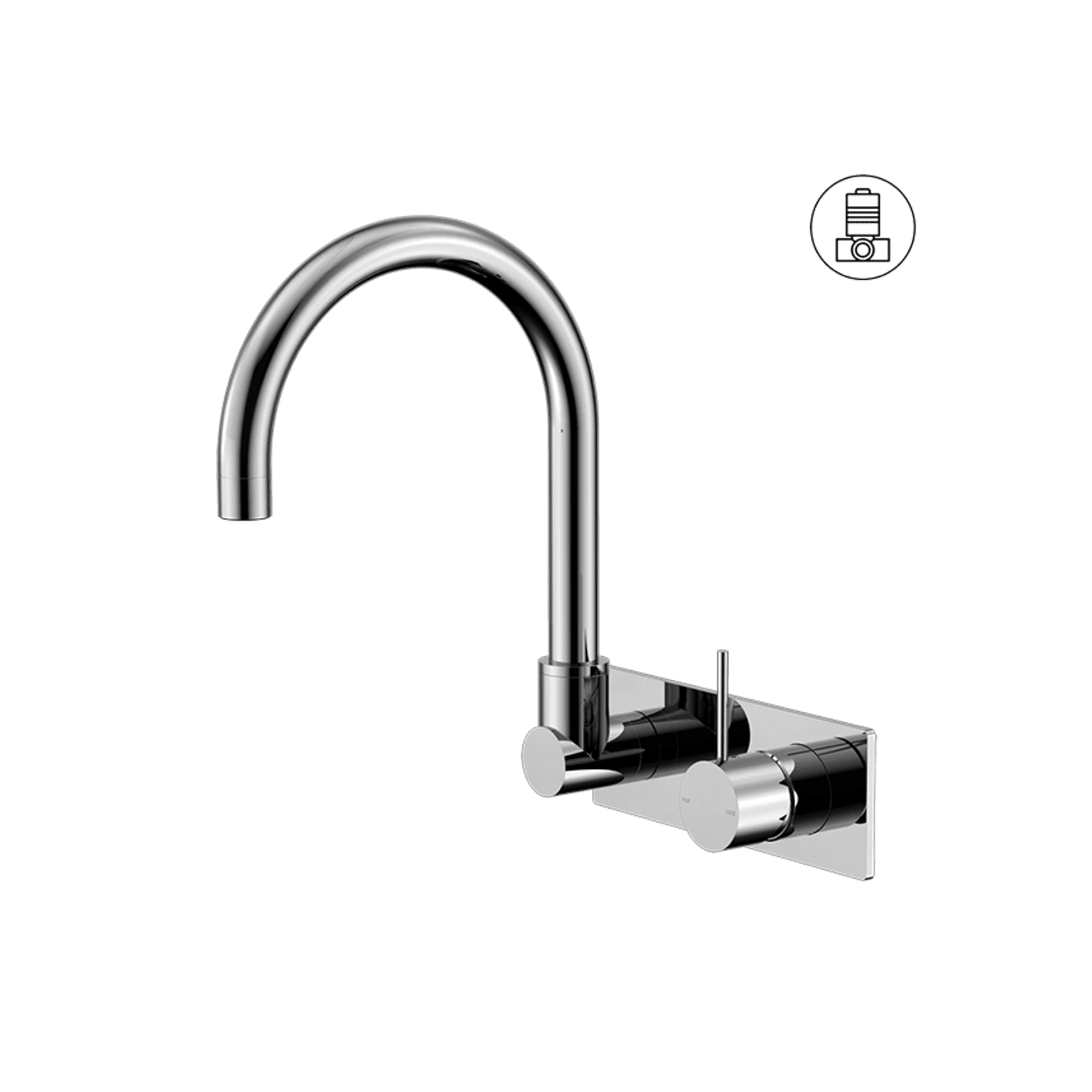 Mecca Wall Basin/Bath Mixer Swivel Spout Handle Up Chrome