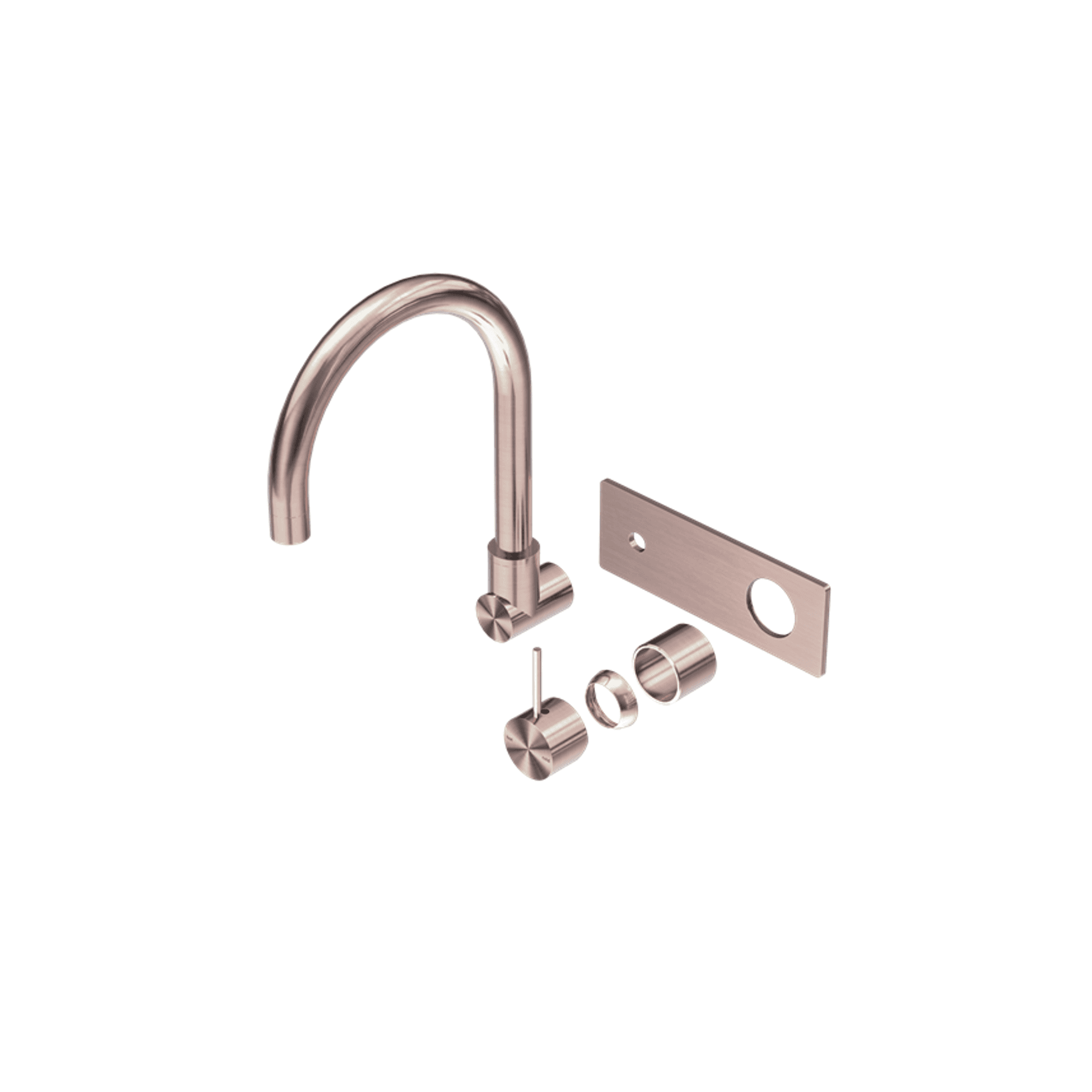 Mecca Wall Basin/Bath Mixer Swivel Spout Handle Up Trim Kits Only Brushed Bronze