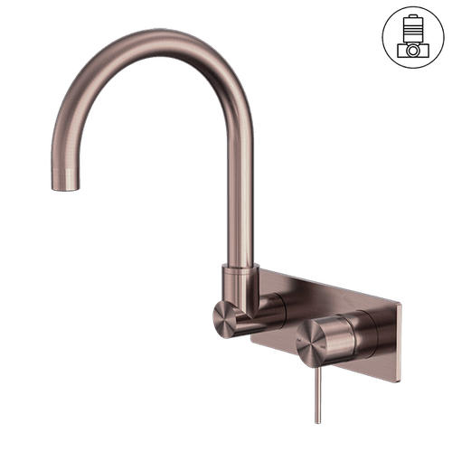 Mecca Wall Basin/Bath Mixer Swivel Spout Brushed Bronze