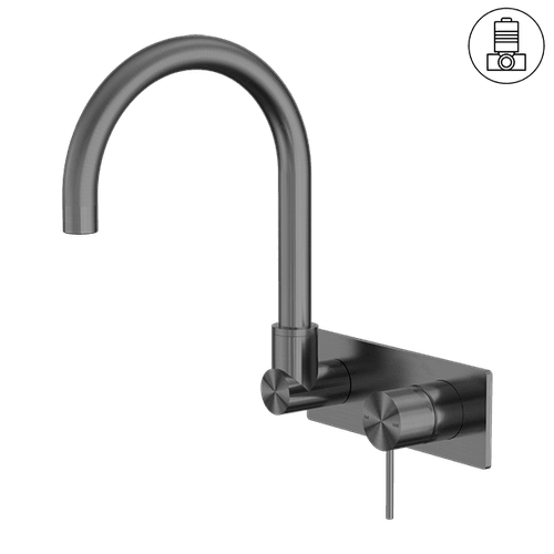 Mecca Wall Basin/Bath Mixer Swivel Spout Gun Metal