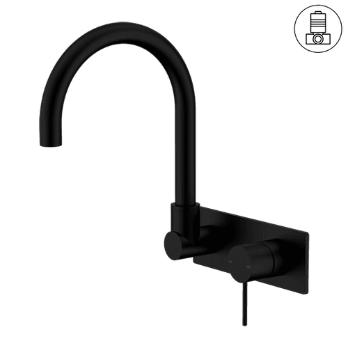 Mecca Wall Basin/Bath Mixer Swivel Spout Matte Black