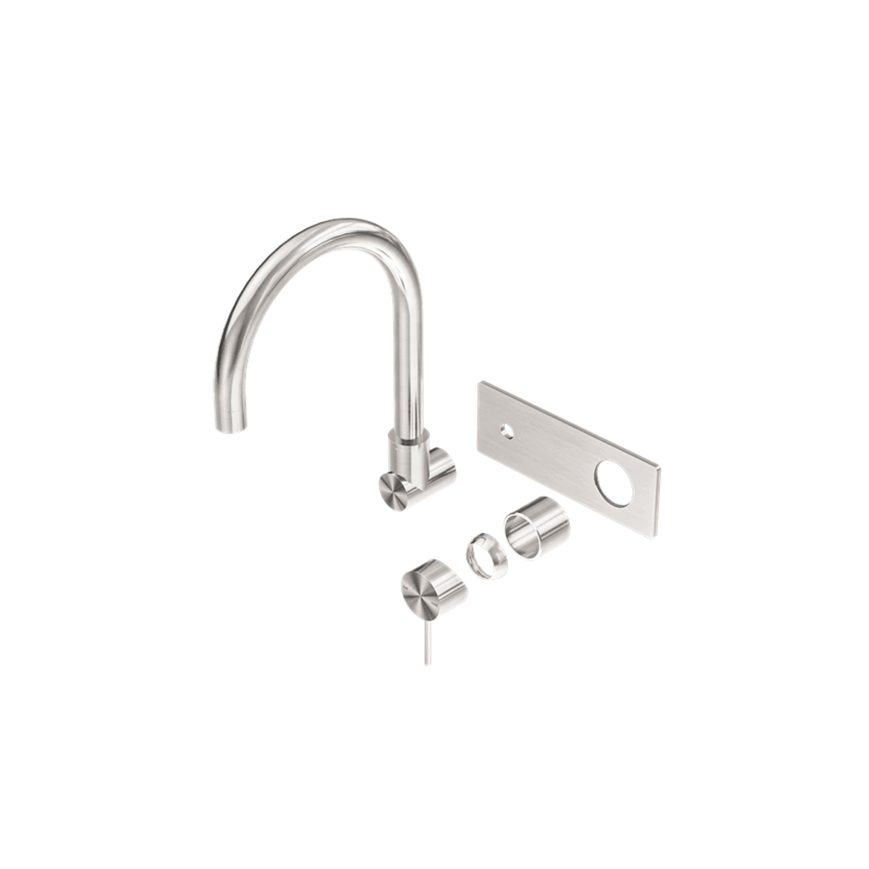 Mecca Wall Basin/Bath Mixer Swivel Spout Trim Kits Only Brushed Nickel