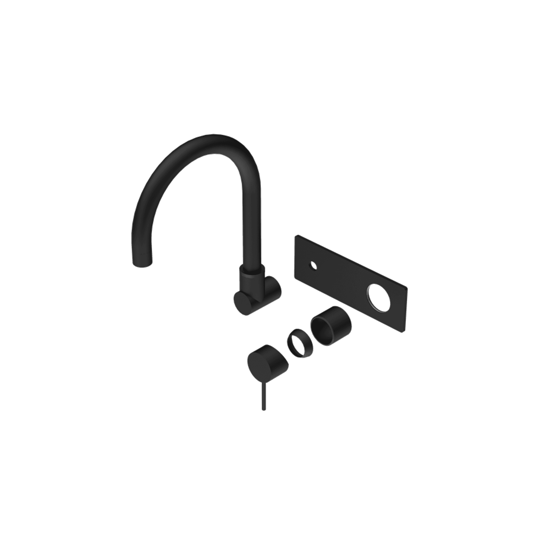 Mecca Wall Basin/Bath Mixer Swivel Spout Trim Kits Only Matte Black