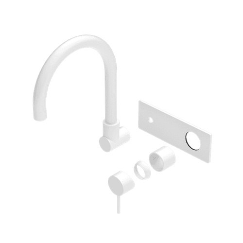 Mecca Wall Basin/Bath Mixer Swivel Spout Trim Kits Only Matte White