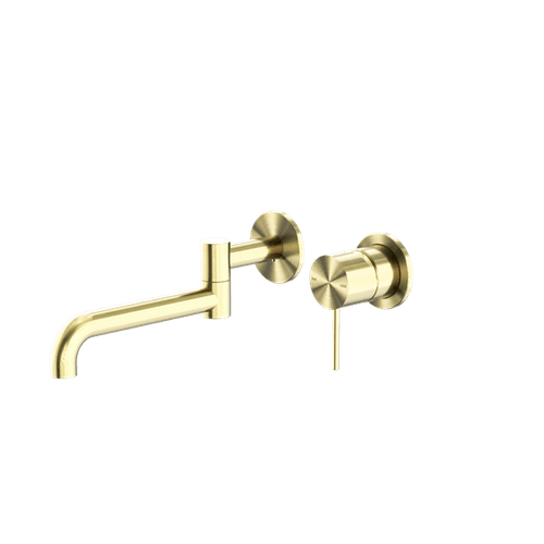 Mecca Wall Basin/Bath Mixer Swivel Spout 225mm Brushed Gold