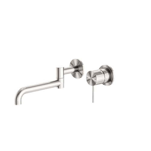 Mecca Wall Basin/Bath Mixer Swivel Spout 225mm Brushed Nickel