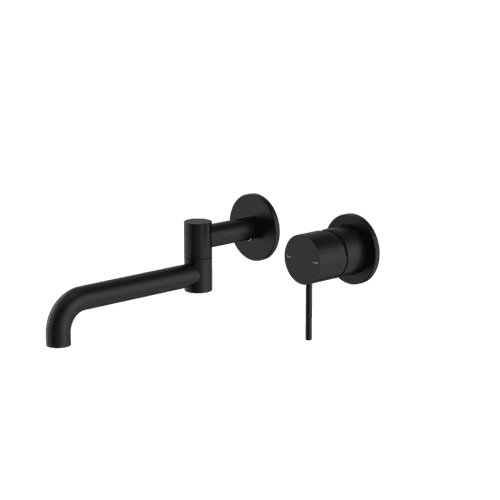Mecca Wall Basin/Bath Mixer Swivel Spout 225mm Matte Black