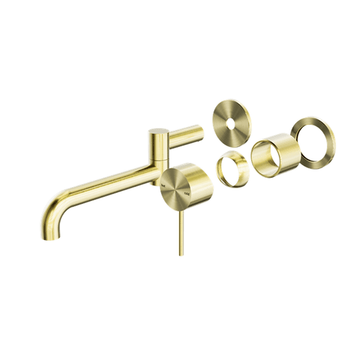 Mecca Wall Basin/Bath Mixer Swivel Spout 225mm Trim Kits Only Brushed Gold