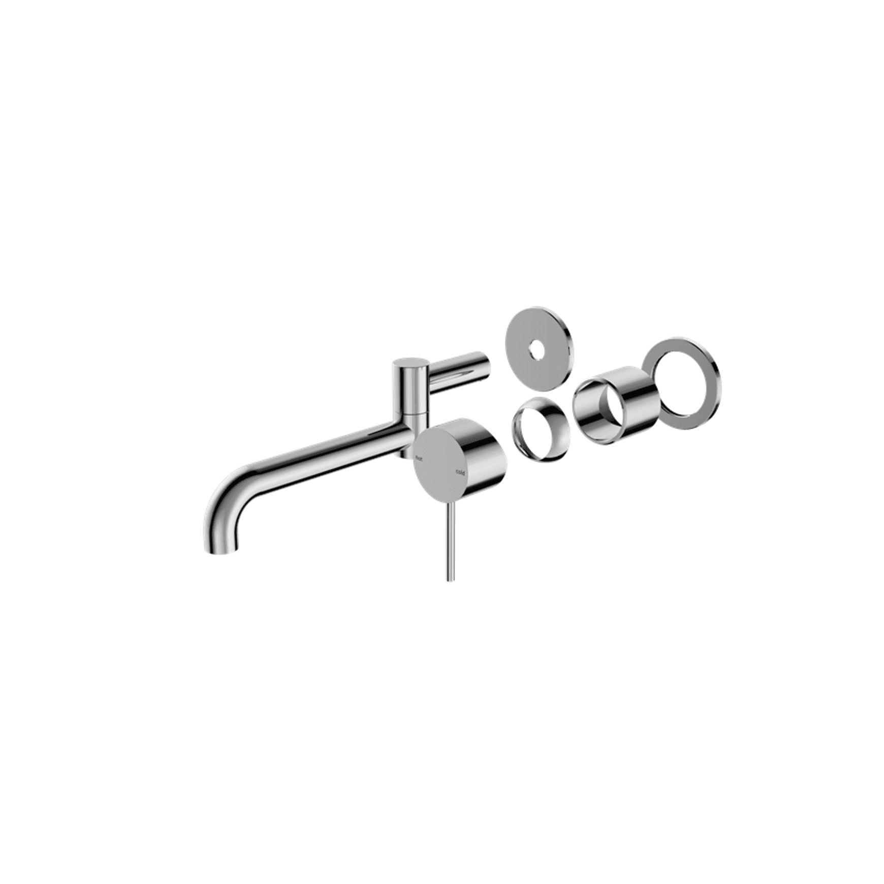 Mecca Wall Basin/Bath Mixer Swivel Spout 225mm Trim Kits Only Chrome