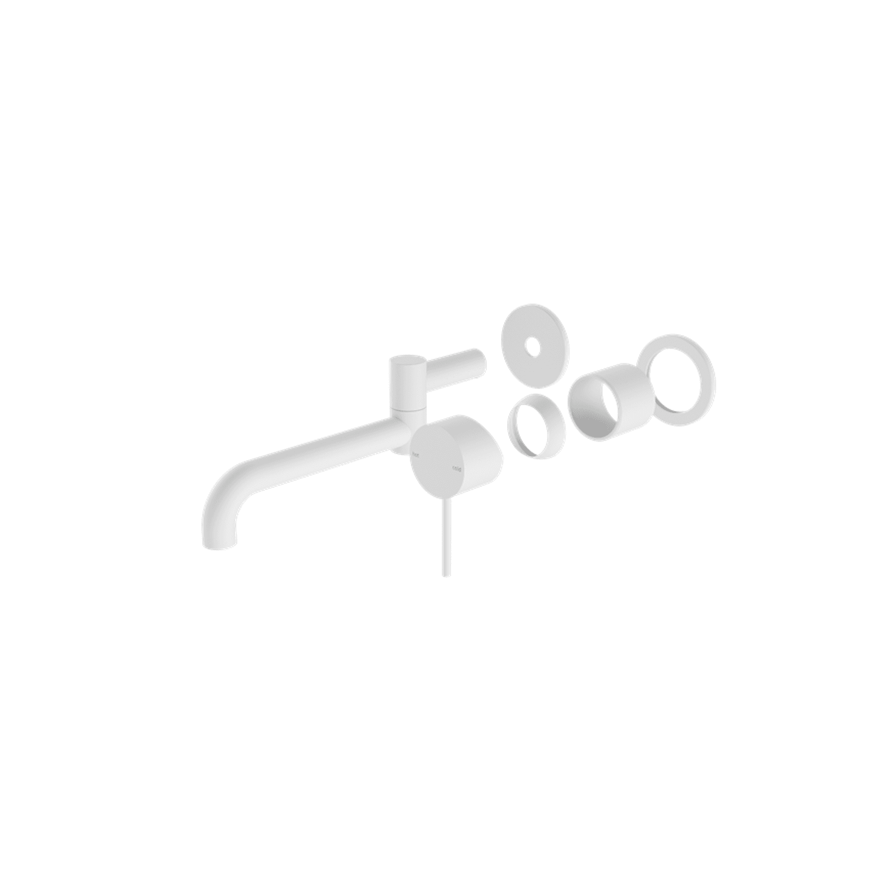 Mecca Wall Basin/Bath Mixer Swivel Spout 225mm Trim Kits Only Matte White