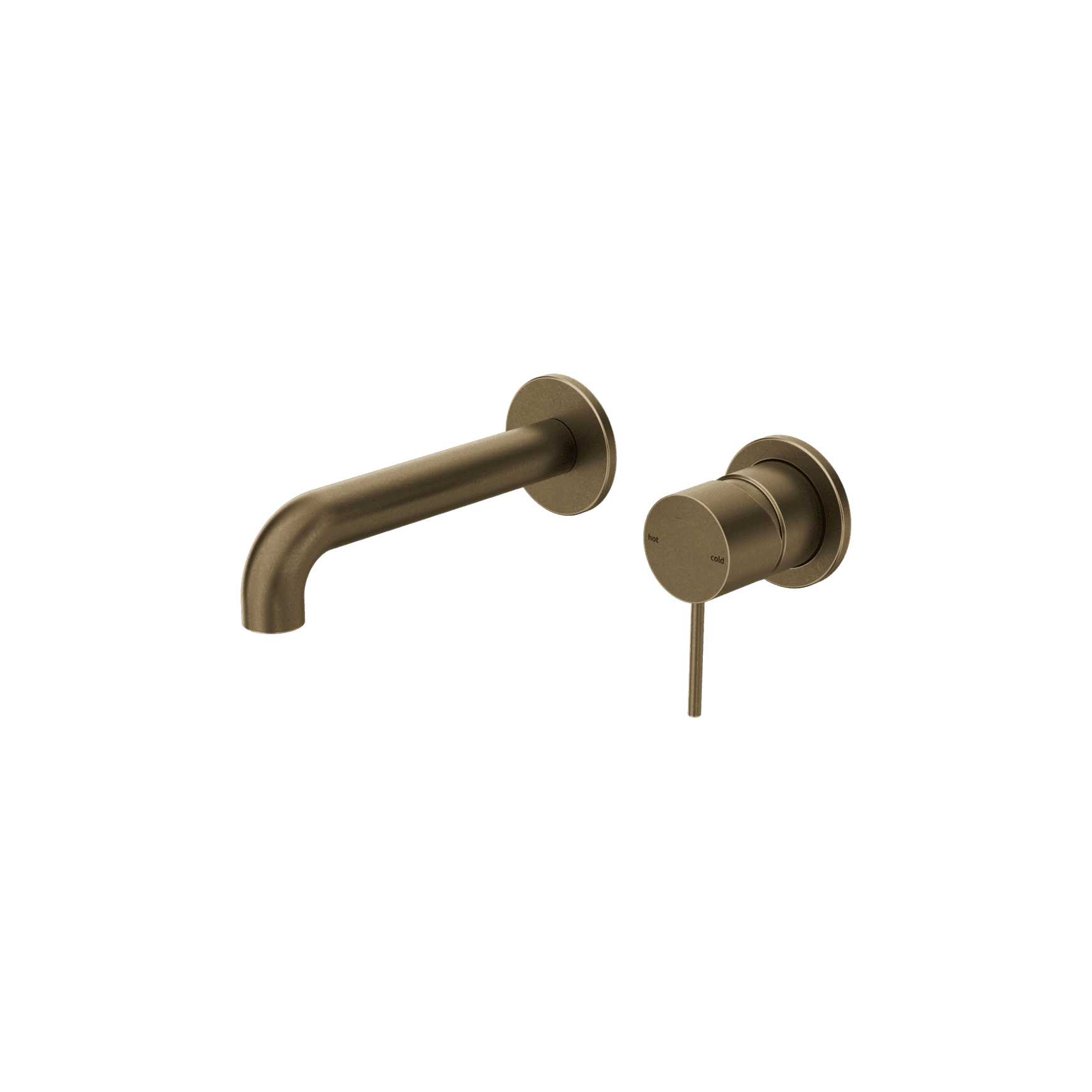 Mecca Wall Basin/Bath Mixer Separate Back Plate 160mm Tumbled Antique Brass