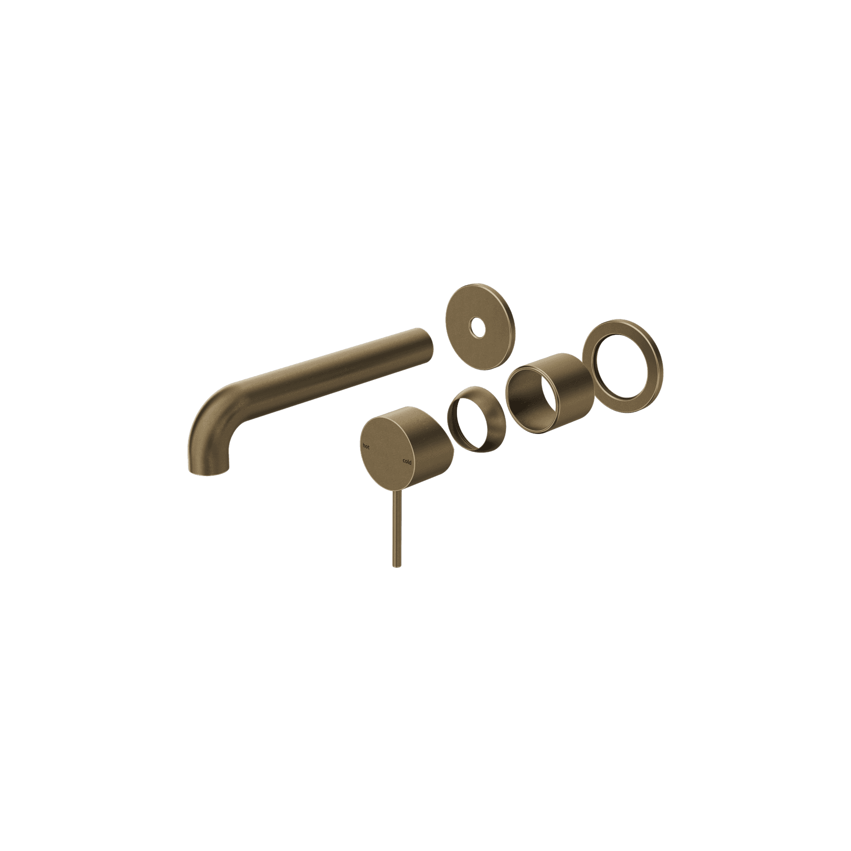 Mecca Wall Basin/Bath Mixer Separate Back Plate 160mm Trim Kit Only Tumbled Antique Brass