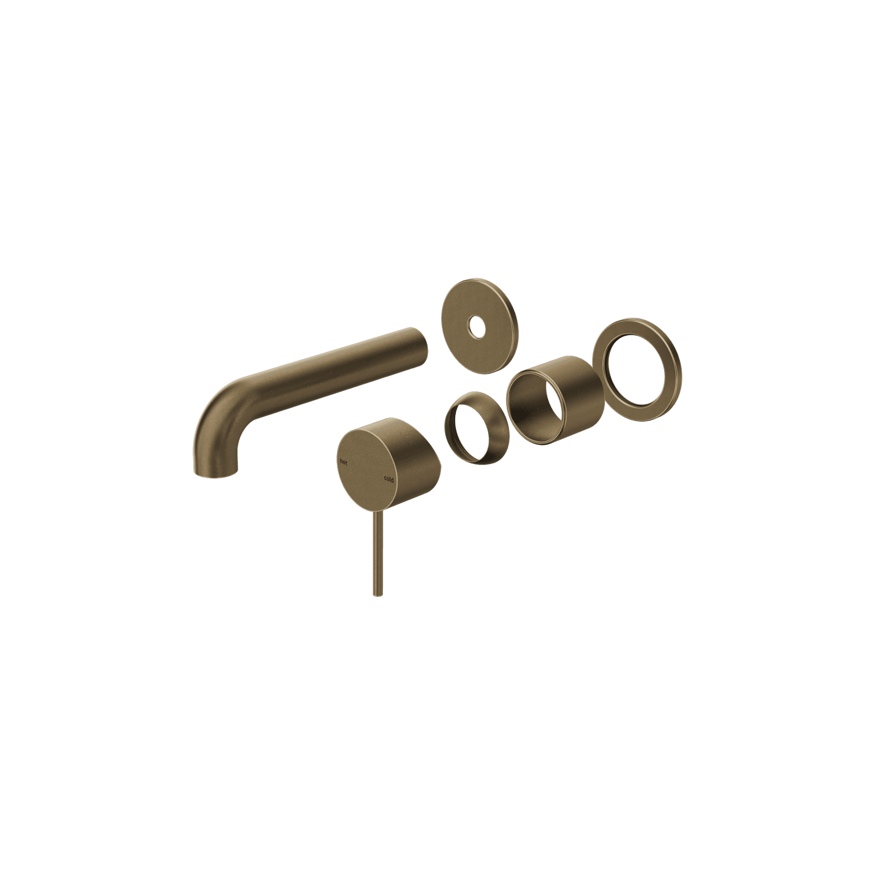 Mecca Wall Basin/Bath Mixer Separate Back Plate 185mm Trim Kit Only Tumbled Antique Brass