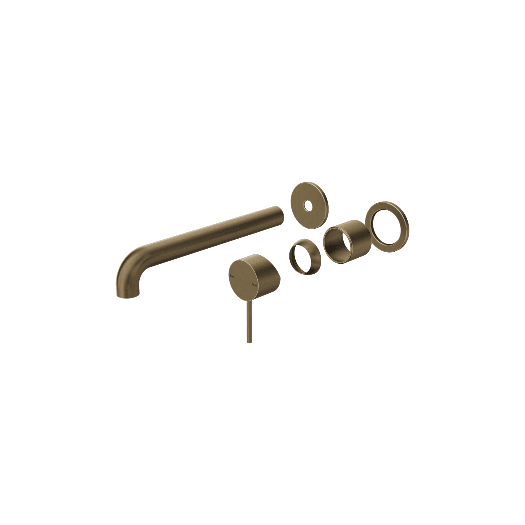 Mecca Wall Basin/Bath Mixer Separate Back Plate 230mm Trim Kit Only Tumbled Antique Brass