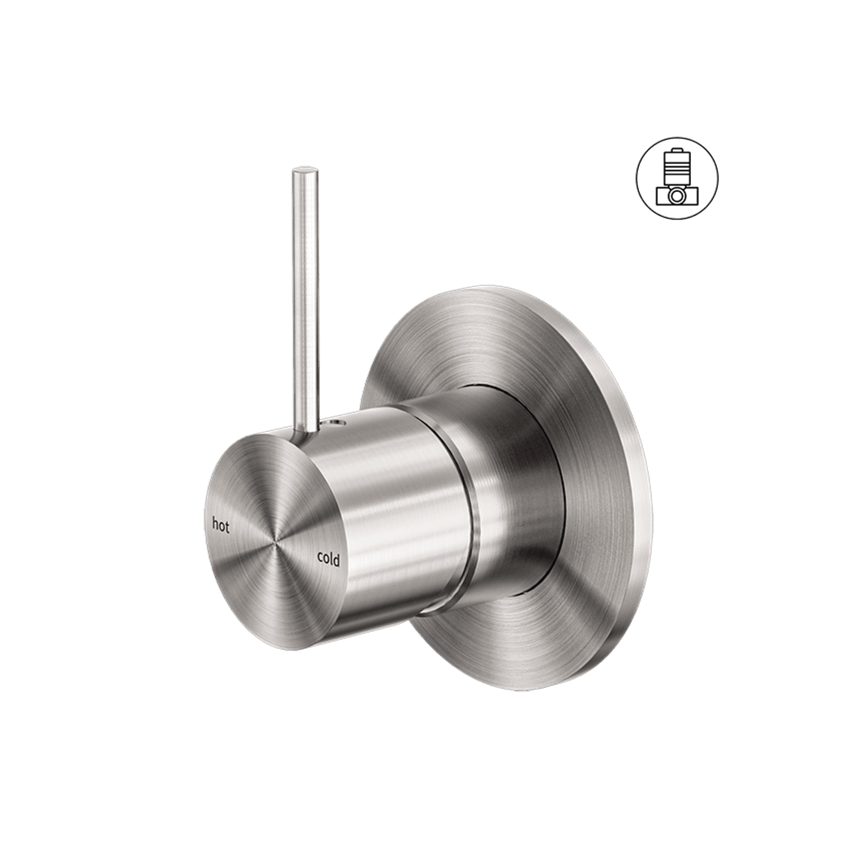 Mecca Shower Mixer Handle Up 80mm Plate Brushed Nickel