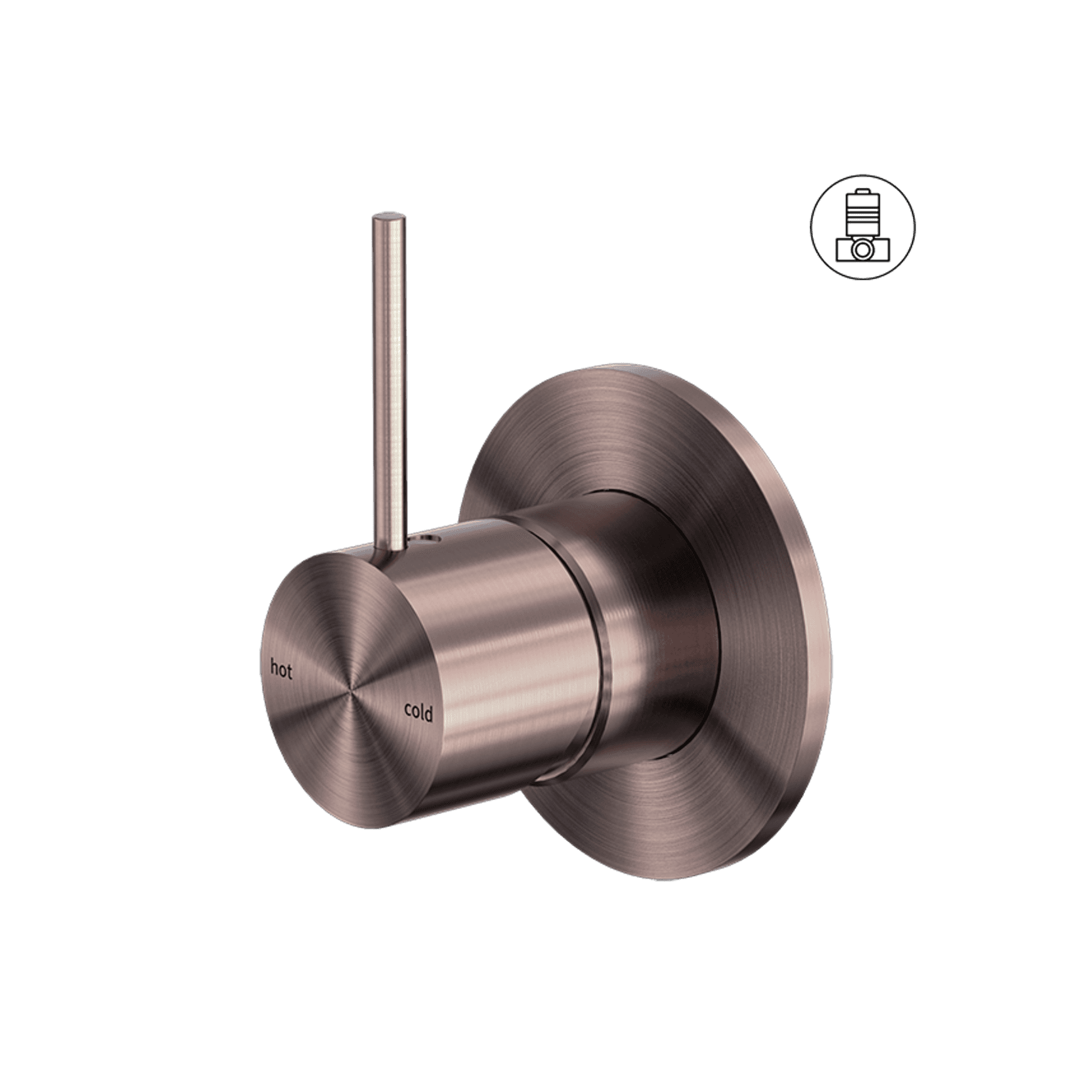 Mecca Shower Mixer Handle Up 80mm Plate Brushed Bronze