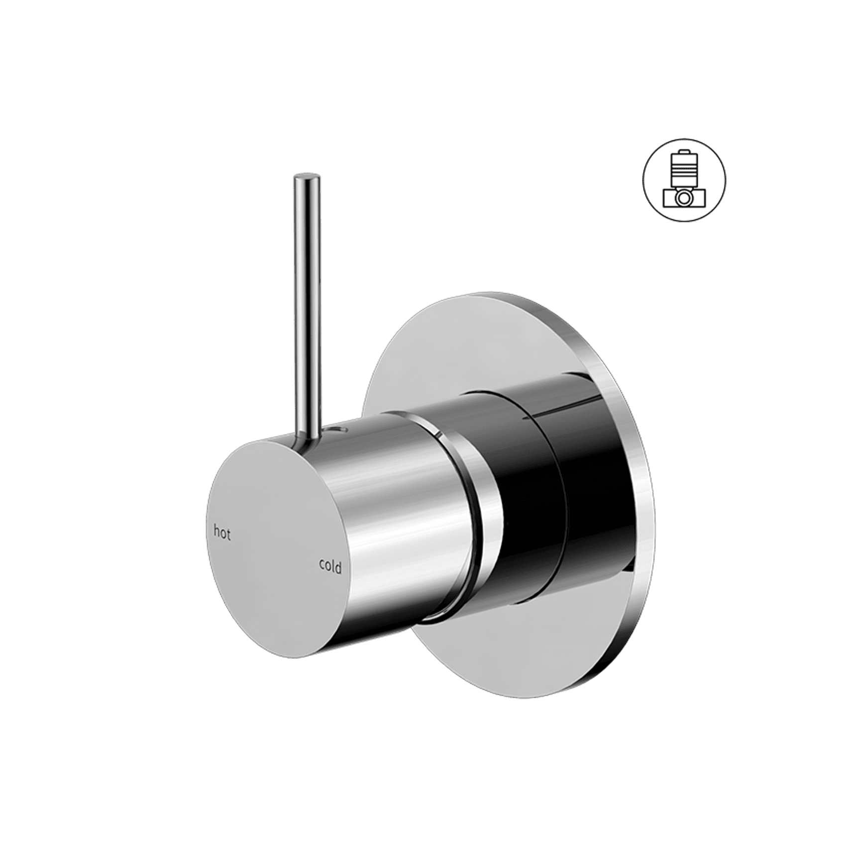 Mecca Shower Mixer Handle Up 80mm Plate Chrome