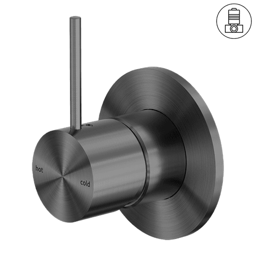 Mecca Shower Mixer Handle Up 80mm Plate Gun Metal