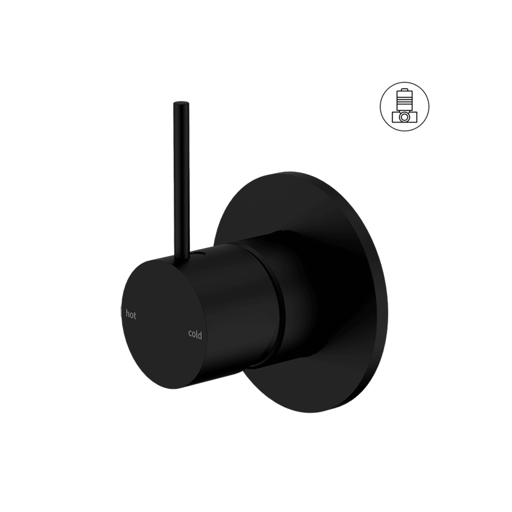 Mecca Shower Mixer Handle Up 80mm Plate Matte Black