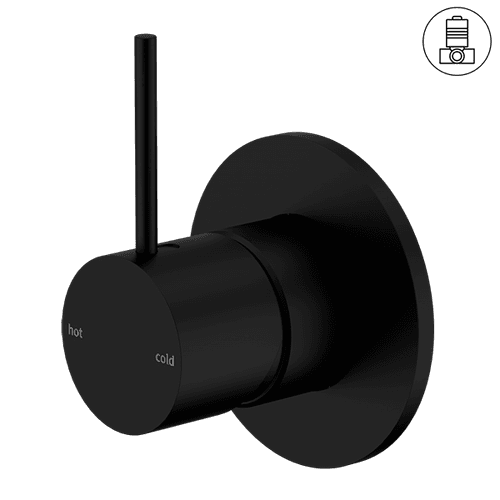 Mecca Shower Mixer Handle Up 80mm Plate Matte Black
