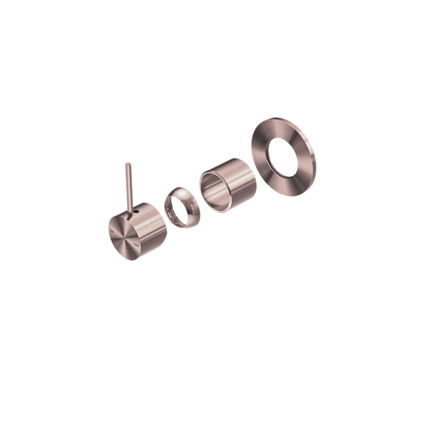 Mecca Shower Mixer Handle Up 80mm Plate Trim Kits Only Brushed Bronze