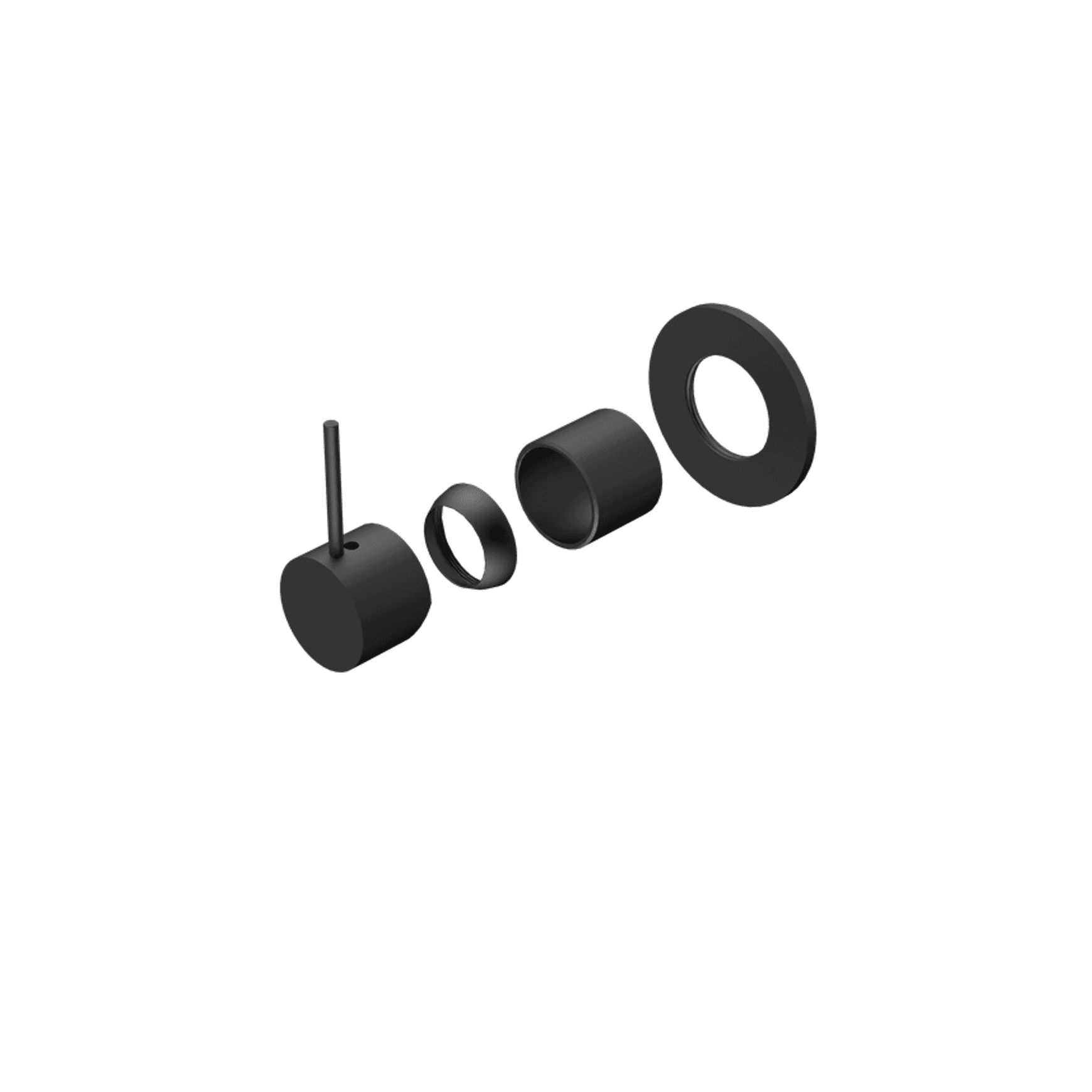 Mecca Shower Mixer Handle Up 80mm Plate Trim Kits Only Matte Black