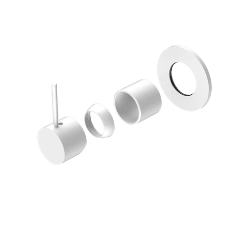 Mecca Shower Mixer Handle Up 80mm Plate Trim Kits Only Matte White