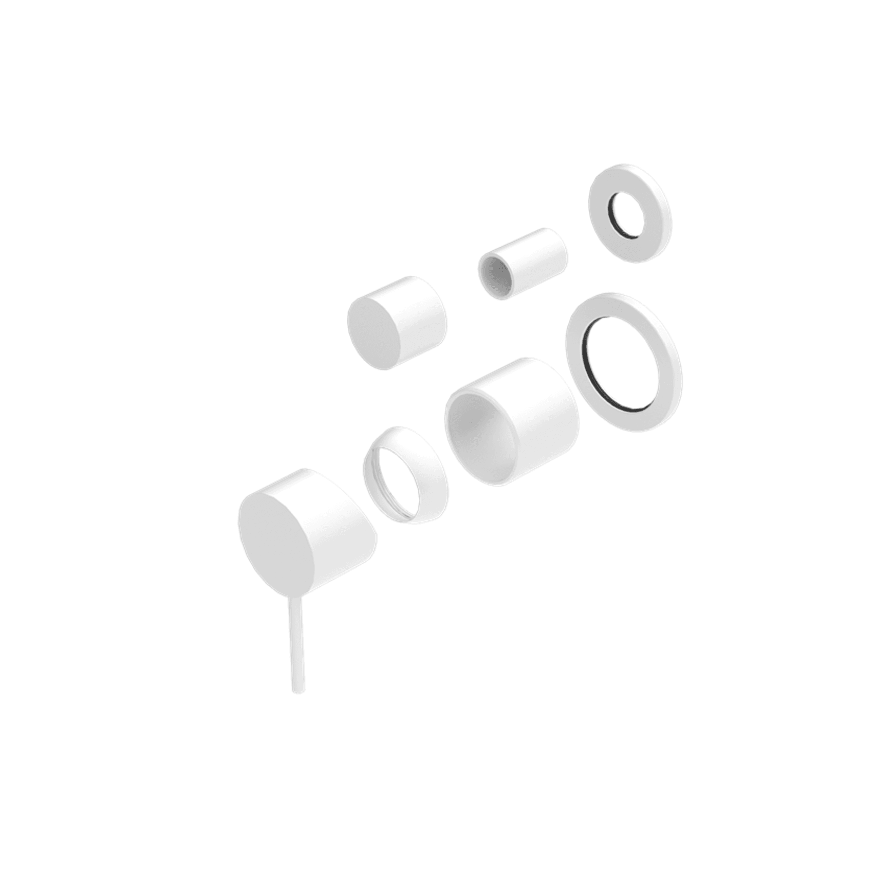 Mecca Shower Mixer With Divertor Separate Back Plate Trim Kits Only Matte White