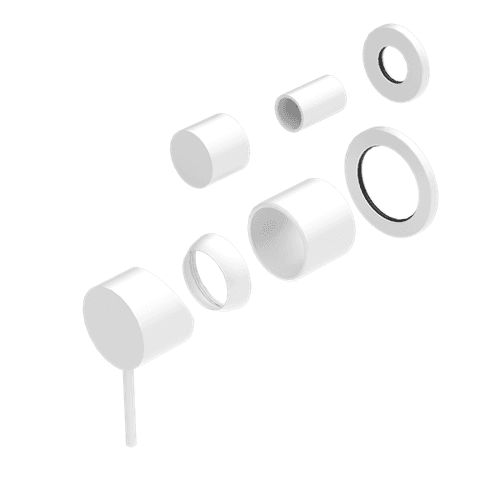 Mecca Shower Mixer With Divertor Separate Back Plate Trim Kits Only Matte White