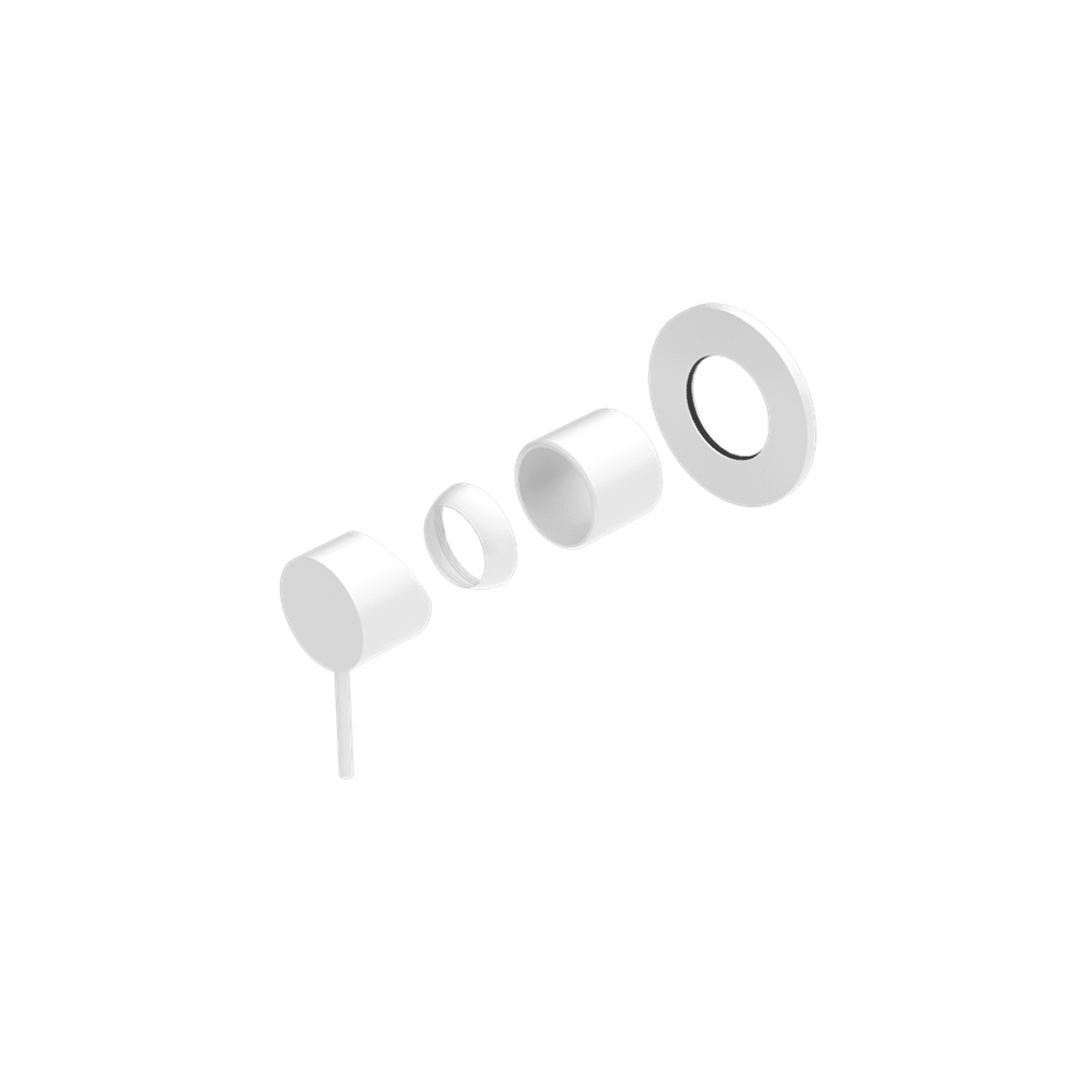 Mecca Shower Mixer 80mm Plate Trim Kits Only Matte White