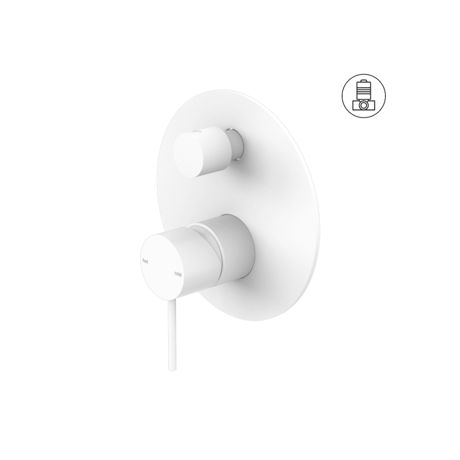 Mecca Shower Mixer With Divertor Matte White