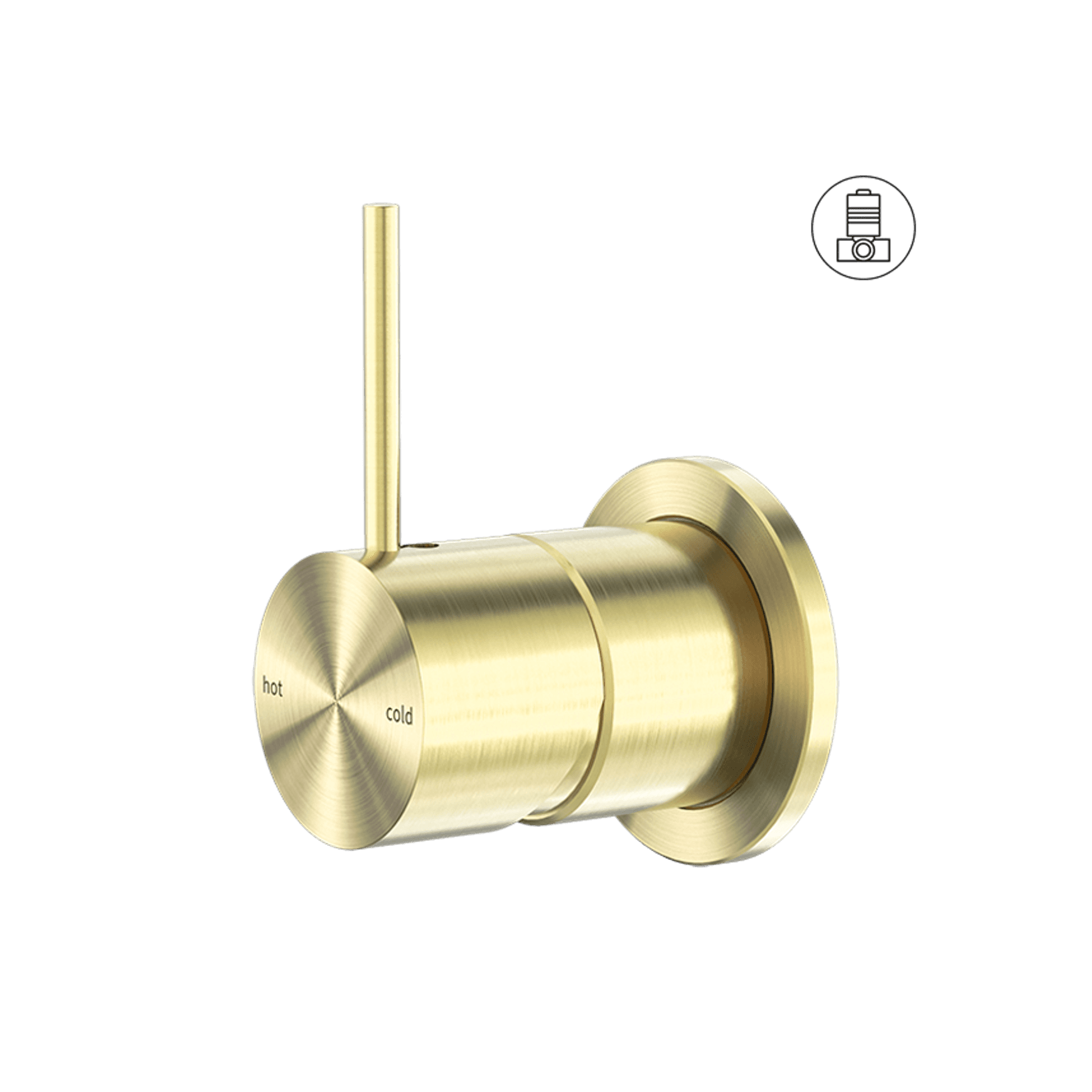 Mecca Shower Mixer 60mm Handle Up Plate Brushed Gold