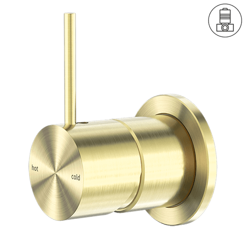 Mecca Shower Mixer 60mm Handle Up Plate Brushed Gold