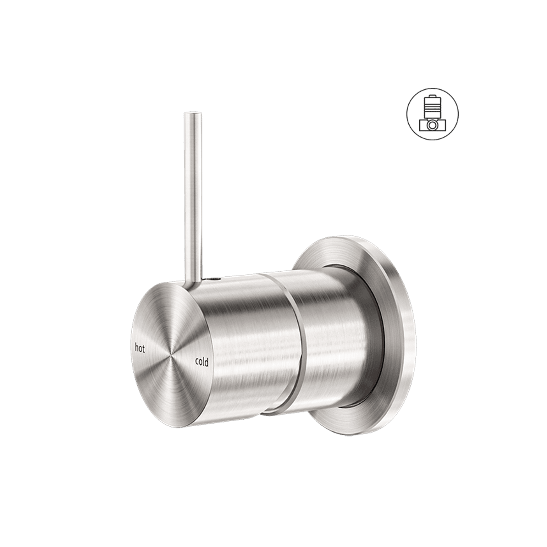 Mecca Shower Mixer 60mm Handle Up Plate Brushed Nickel