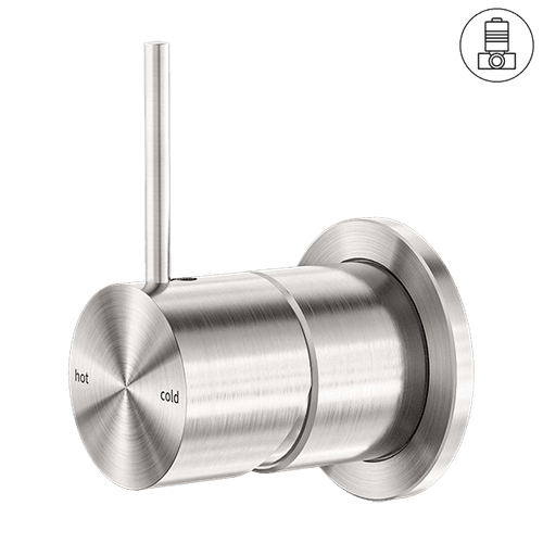 Mecca Shower Mixer 60mm Handle Up Plate Brushed Nickel