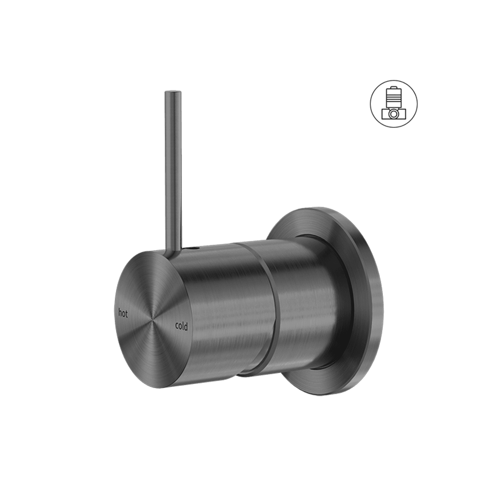 Mecca Shower Mixer 60mm Handle Up Plate Gun Metal