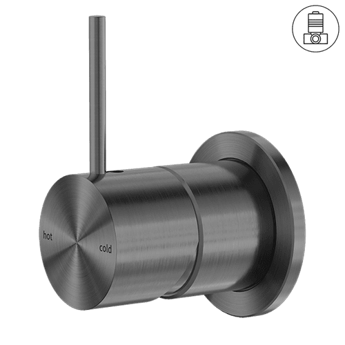 Mecca Shower Mixer 60mm Handle Up Plate Gun Metal