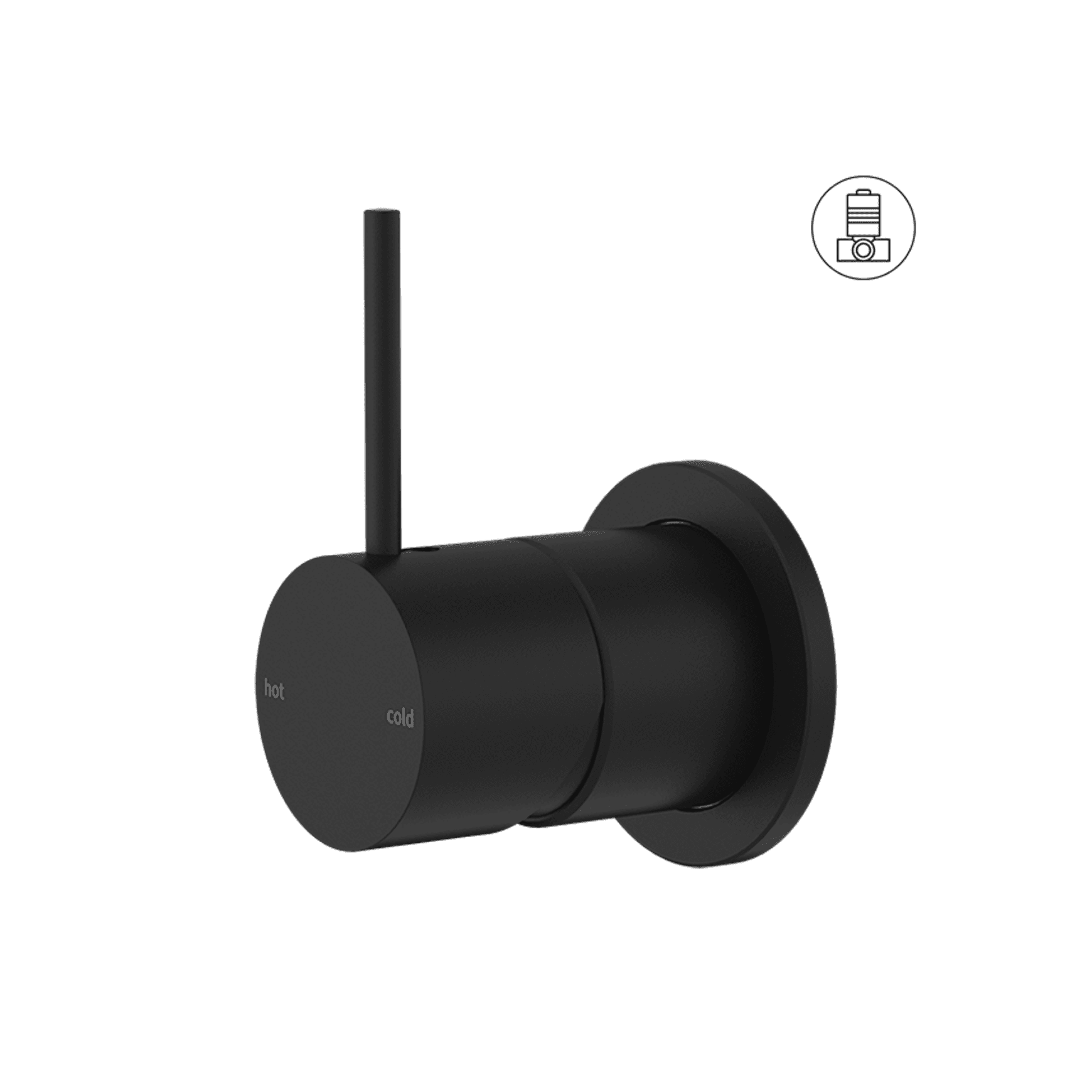 Mecca Shower Mixer 60mm Handle Up Plate Matte Black