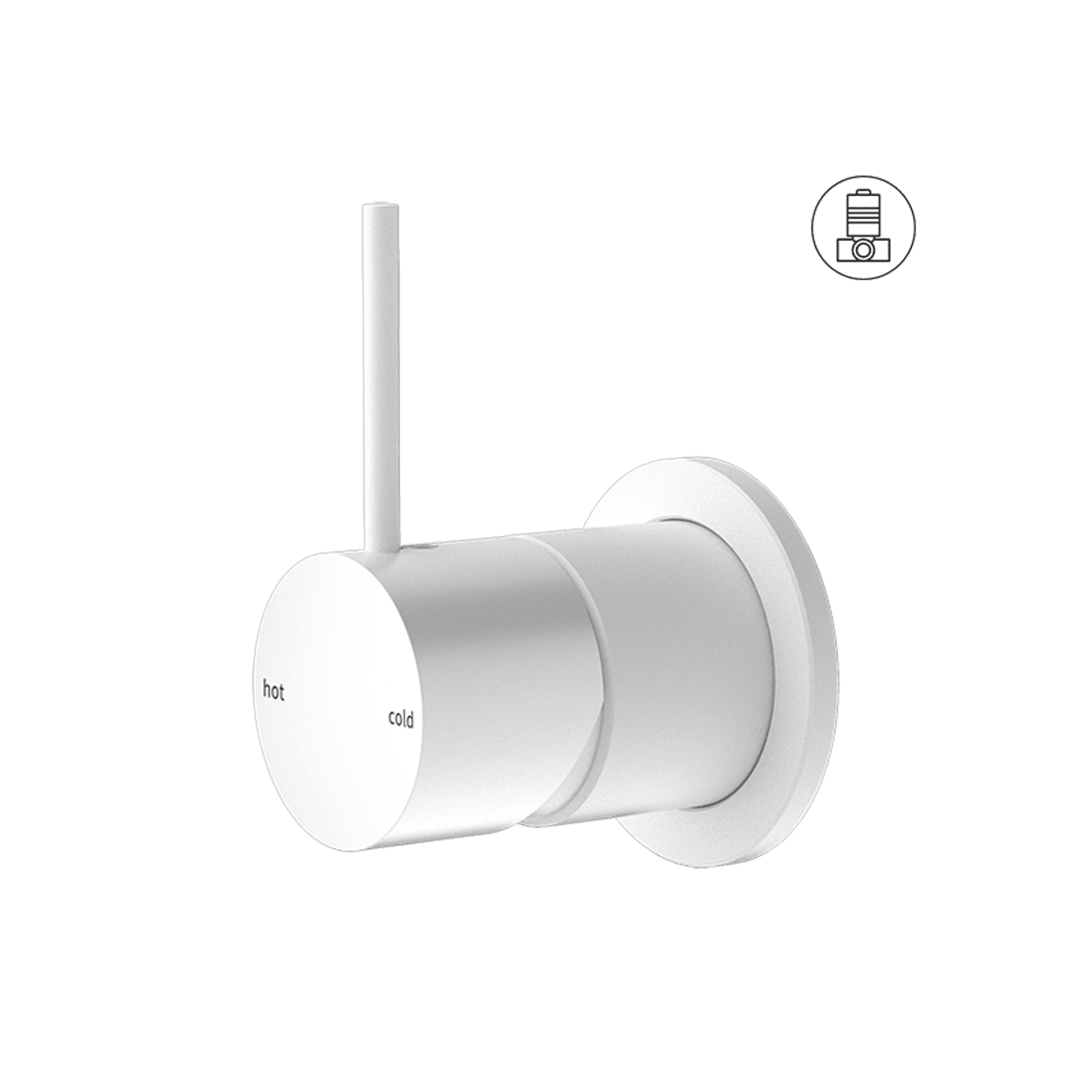 Mecca Shower Mixer 60mm Handle Up Plate Matte White