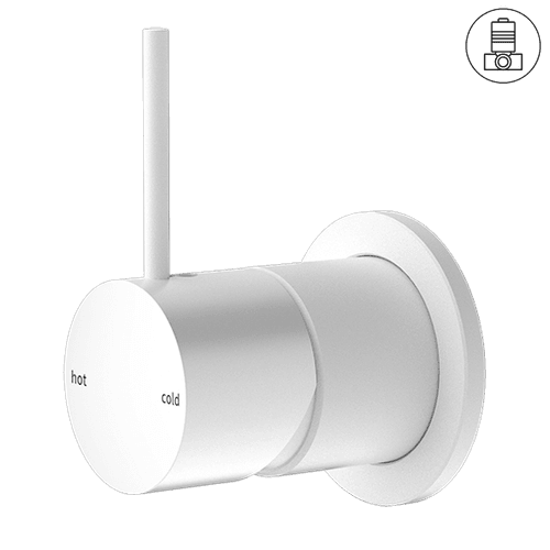 Mecca Shower Mixer 60mm Handle Up Plate Matte White