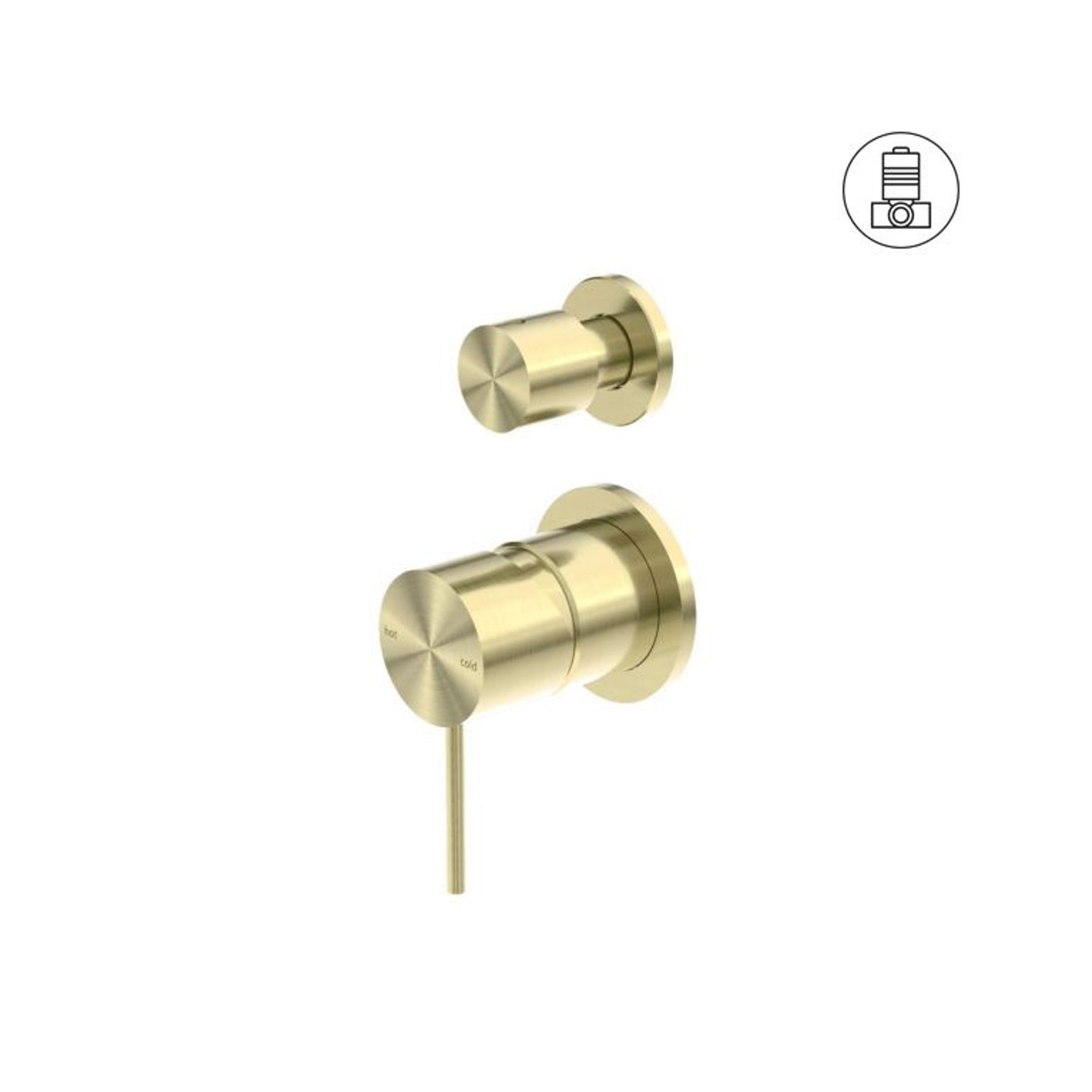 Mecca Shower Mixer With Divertor Separate Back Plate Brushed Gold