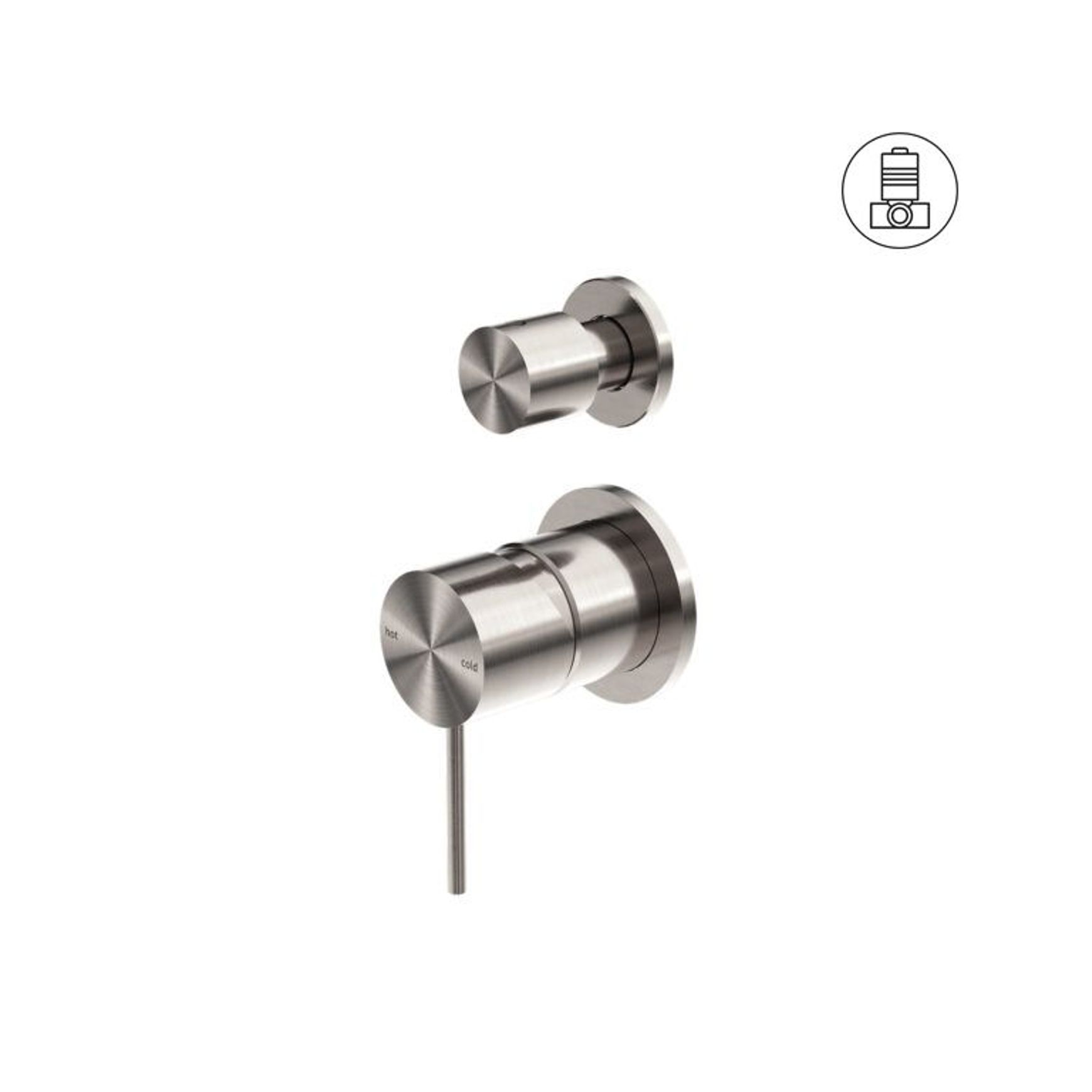 Mecca Shower Mixer With Divertor Separate Back Plate Brushed Nickel
