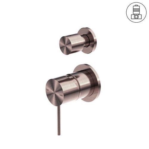 Mecca Shower Mixer With Divertor Separate Back Plate Brushed Bronze