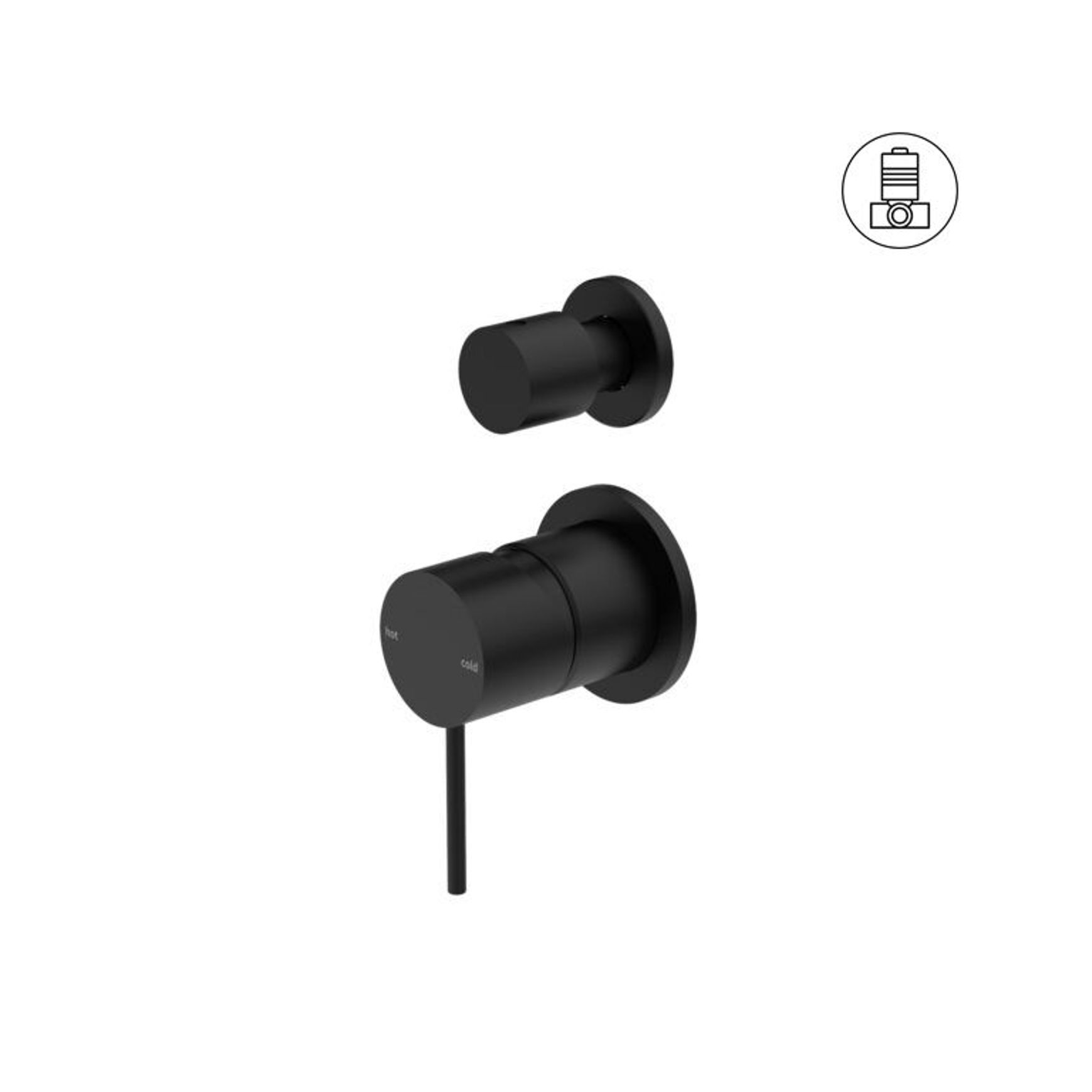 Mecca Shower Mixer With Divertor Separate Back Plate Matte Black