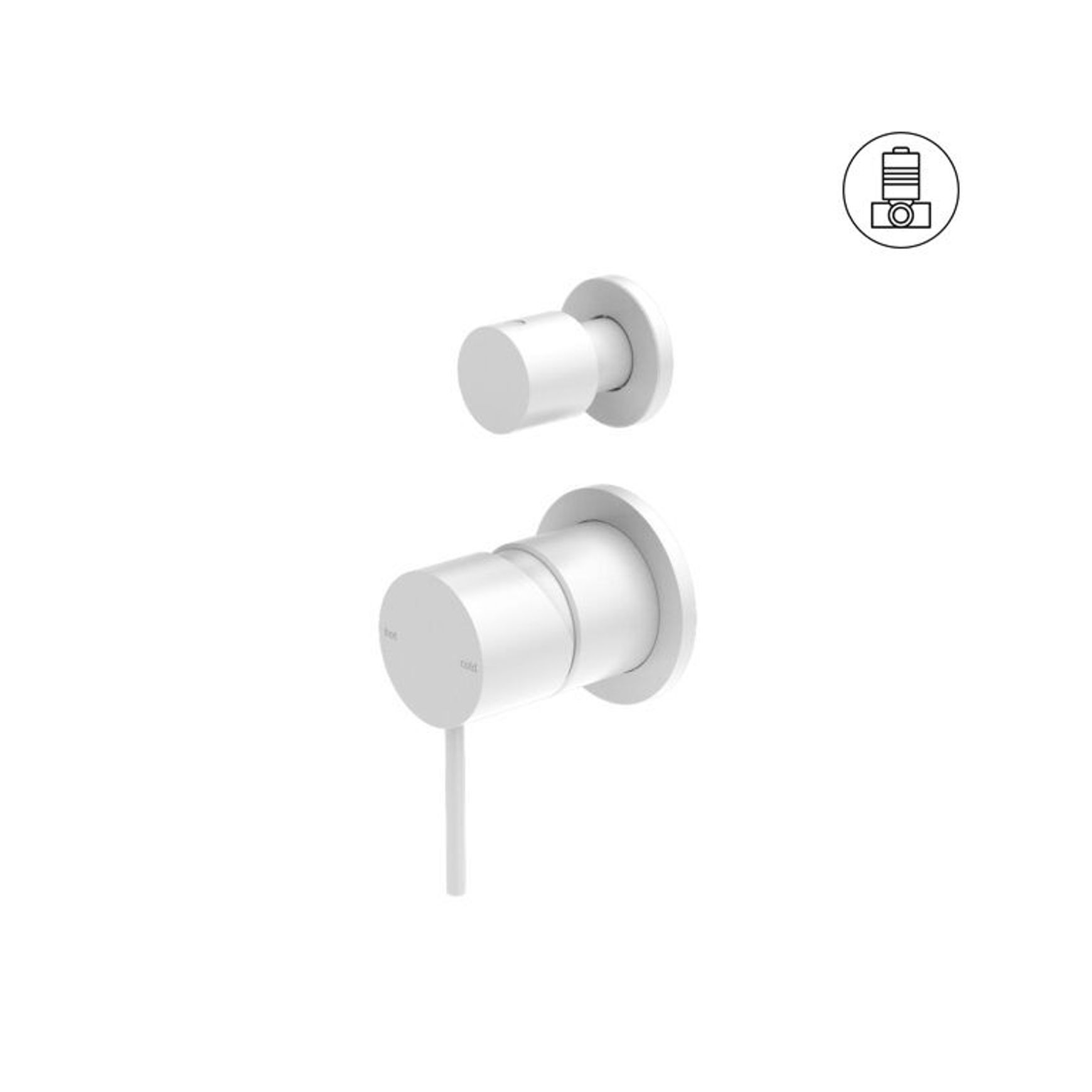 Mecca Shower Mixer With Divertor Separate Back Plate Matte White